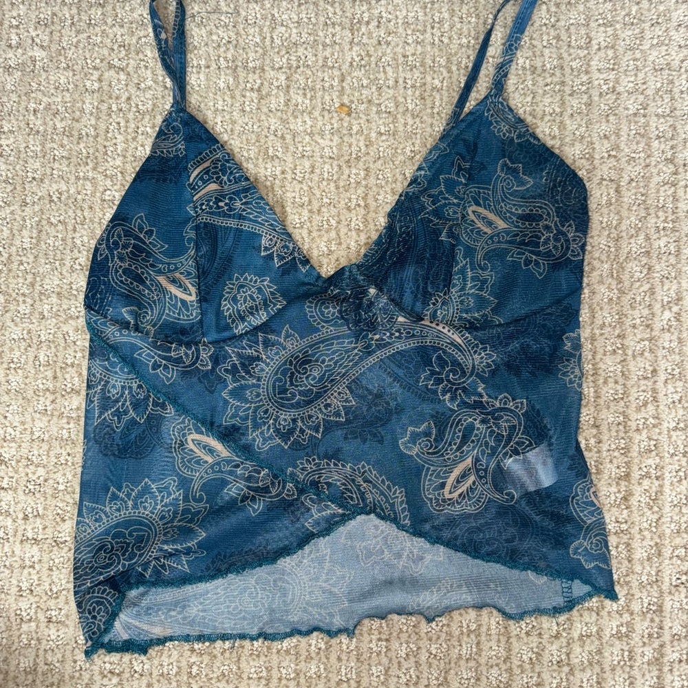 Blue Paisley going out Top